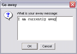 Screenshot of the JaimBuddy away window